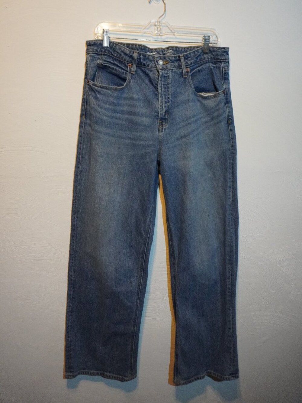 Old Navy Sky-Hi Wide Leg Jeans Womens 12 Blue Extra High Rise